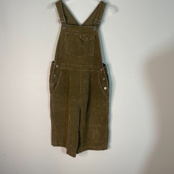 GAP Pants - Gap M Medium Overalls Cropped Crop Corduroy Brown